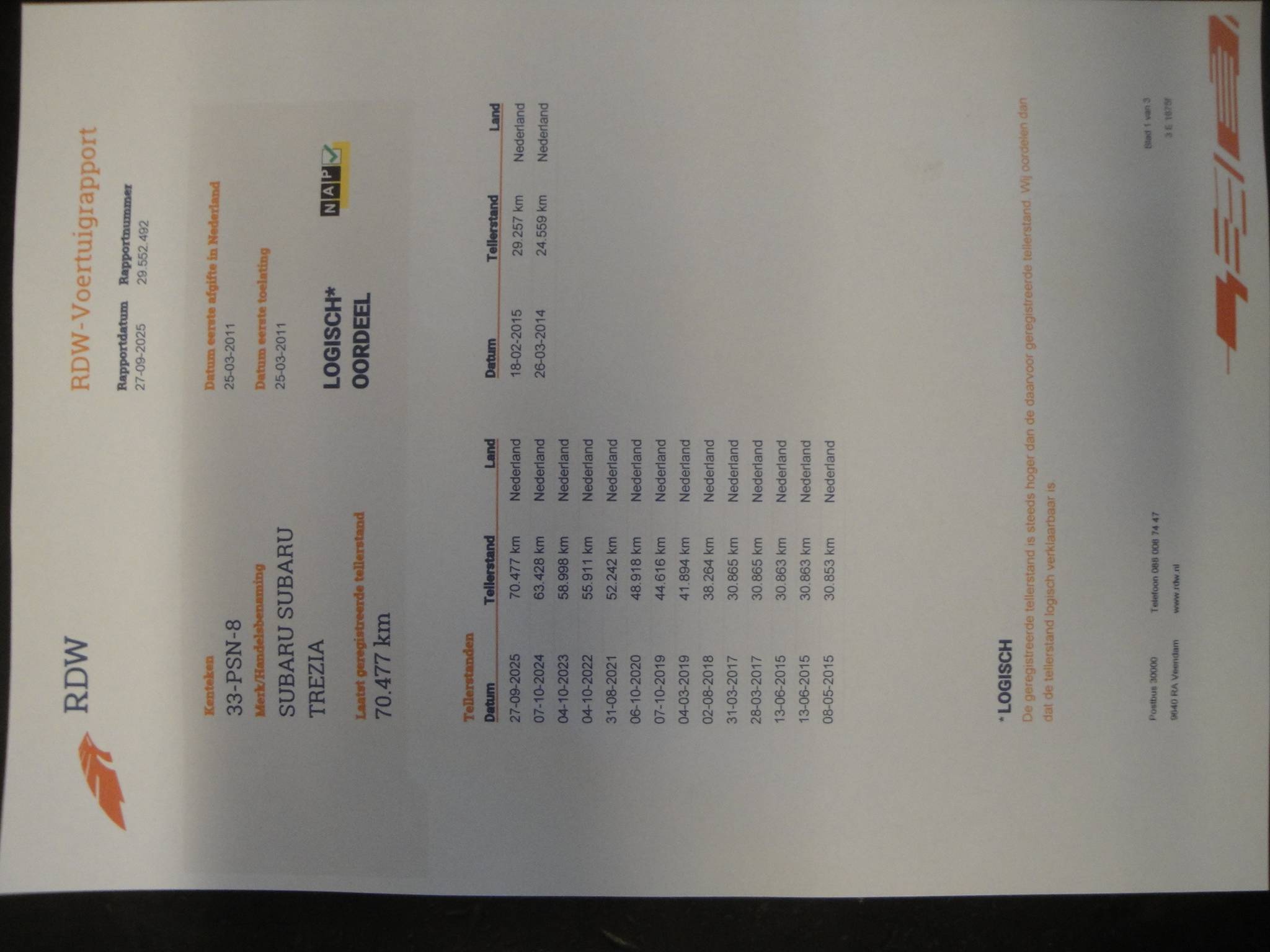 Subaru Trezia 1.3 Comfort (70.500KM) 5-Drs. met o.a. Trekh. & Park.sensoren A. - Thumbnail 12